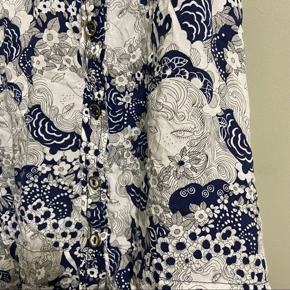 𝅺anthropologie Sz 2  Maeve Face Print Tesni Tank - Picture 4 of 8